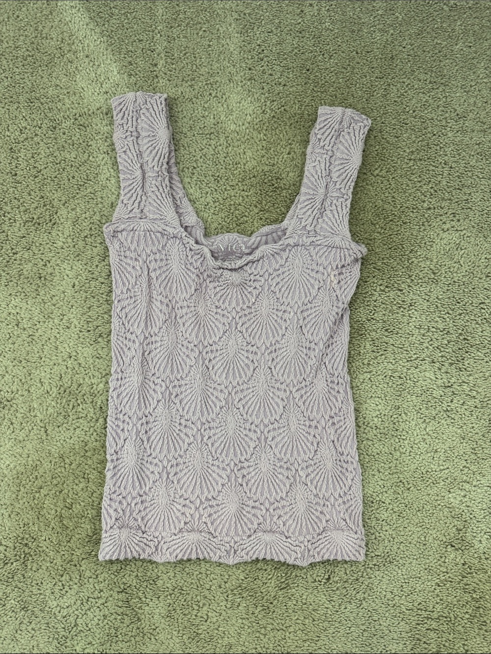 Vici Lavender Textured Shell-Pattern Tank